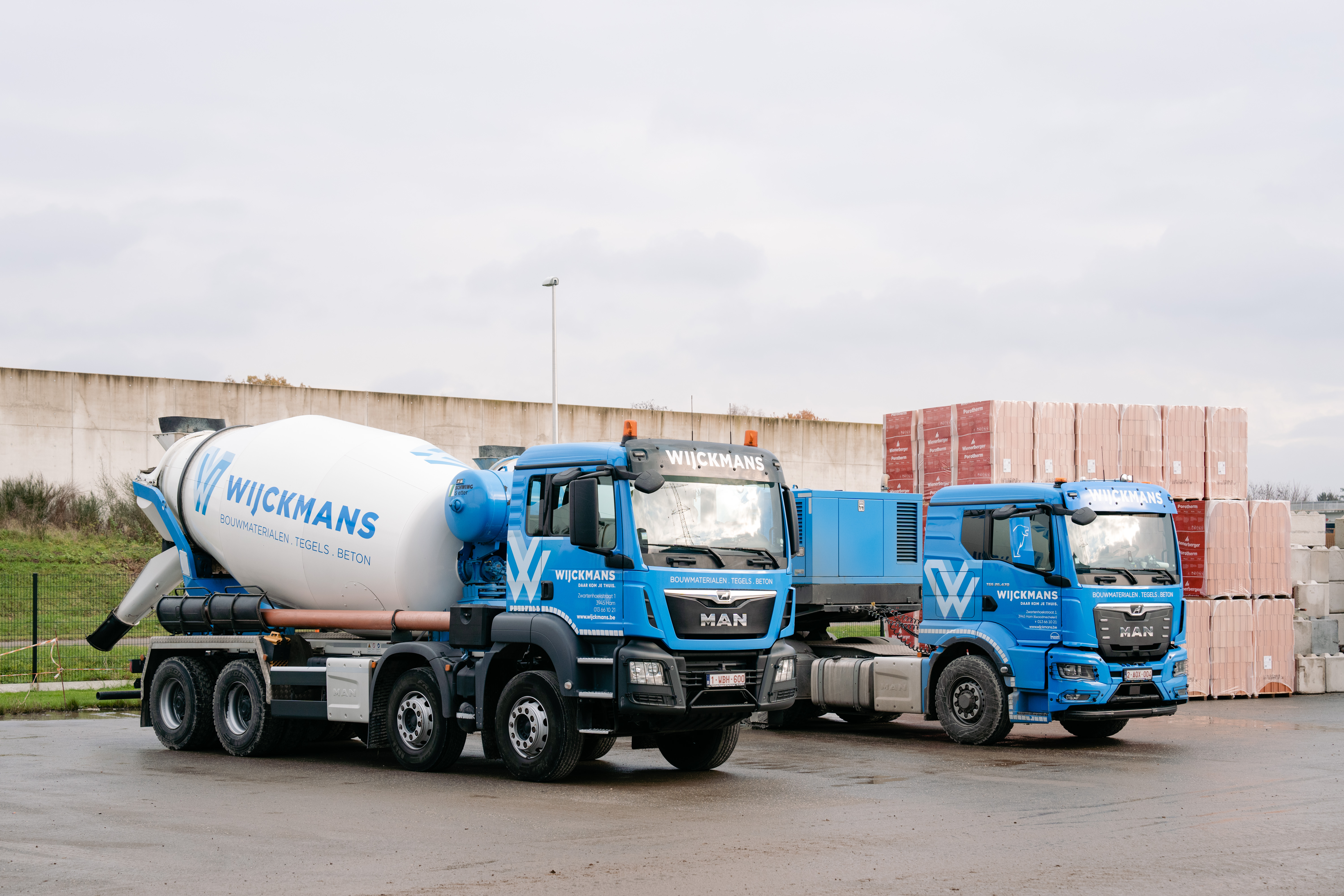 Betonmixers van Wijckmans.